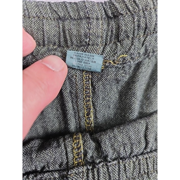 Nepal Cotton Wide Leg Crop Pants Women's Size Medium 33x22 Drawstring BOHO - Picture 5 of 8